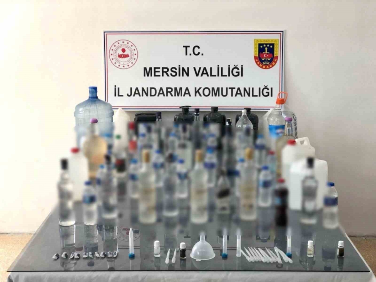 Çamlıyayla da  sahte içki ele geçirildi
