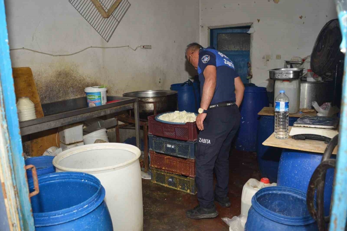 Mersin’de sağlıksız ortamda üretim yapılan kaçak peynir imalathanesi tespit edildi
