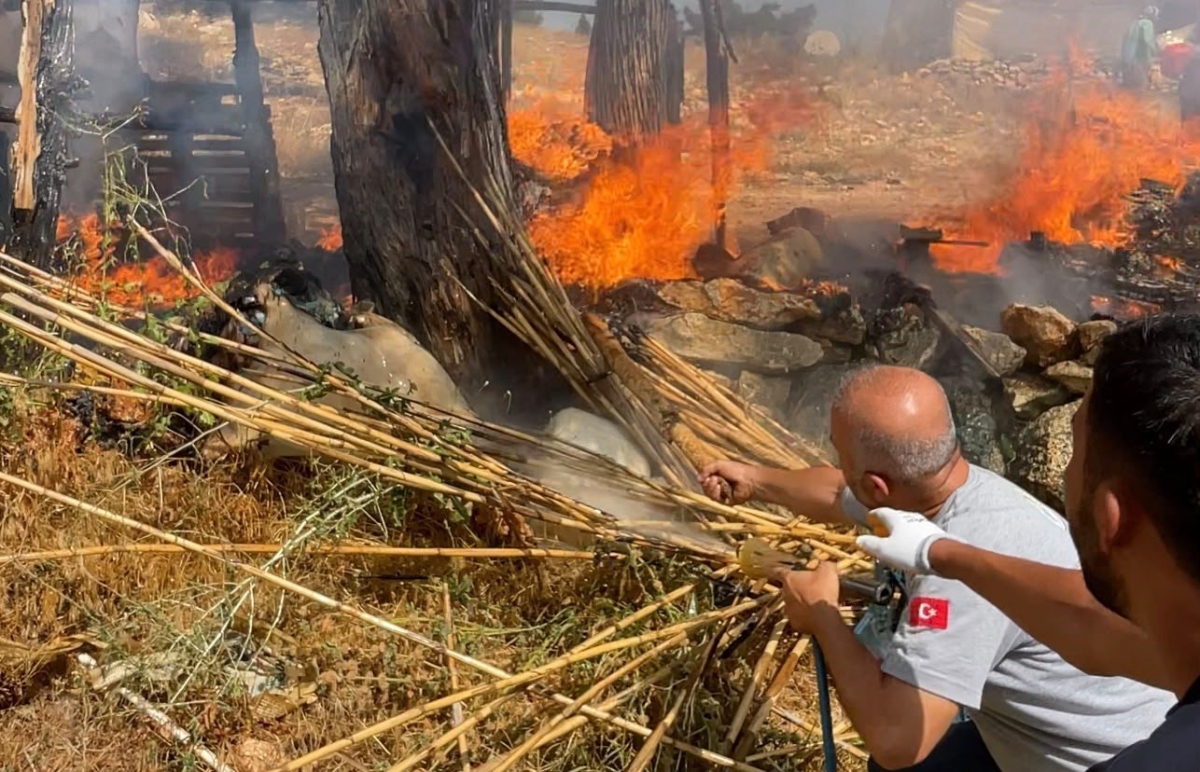 Erdemli'de yangına müdahale eden belediye çalışanları ödüllendirildi