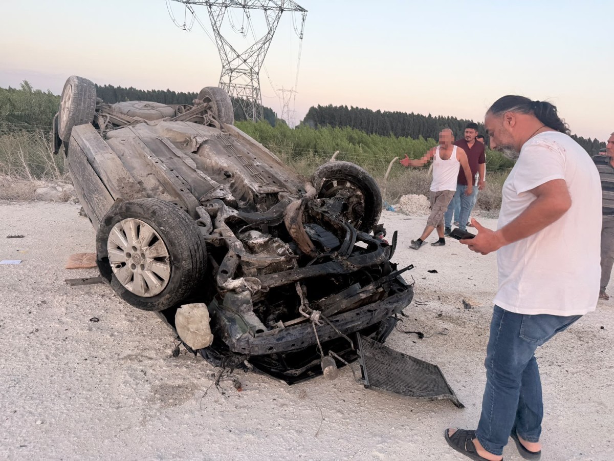 Mersin’de stabilize yolda otomobil takla attı: 1 ölü,1 yaralı
